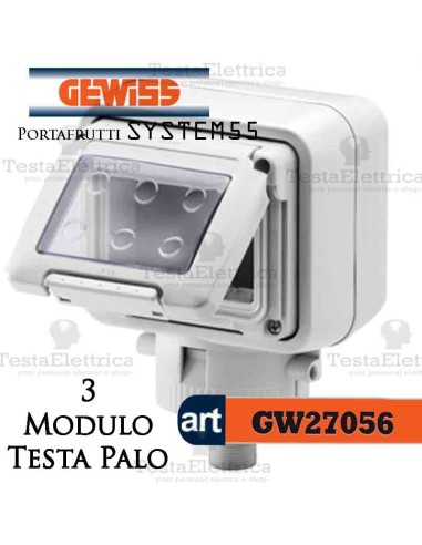 Cassetta portafrutti 3 posti per testa palo Gewiss