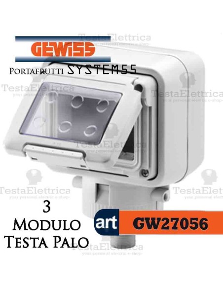 Cassetta portafrutti 3 posti per testa palo Gewiss