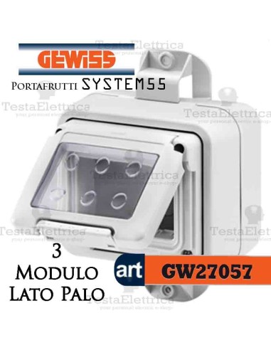 Cassetta portafrutti 3 posti per lato palo Gewiss
