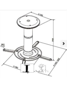 Staffa per proiettori universale da soffitto Gbc 2