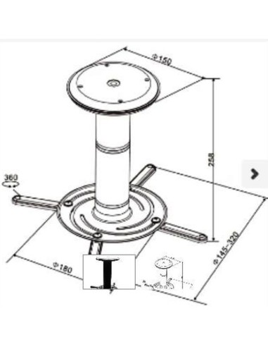 Staffa per proiettori universale da soffitto Gbc