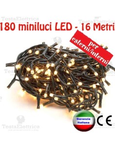 Serie da 180 minilucciole LED Bianco caldo esterno/interno cavo 16 Mt  RosaChristmas