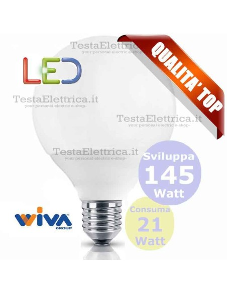 Lampadina a led Globo E27 21 Watt Pro Deco D120  Wiva
