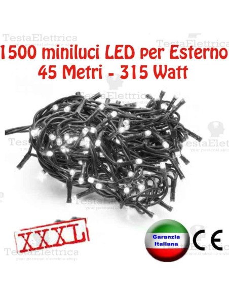 Serie da 1500 minilucciole LED 45Mt per Esterno