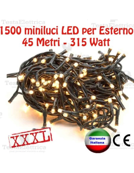 Serie da 1500 minilucciole LED 45Mt per Esterno