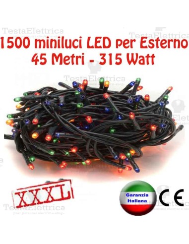 Serie da 1500 minilucciole LED 45Mt per Esterno