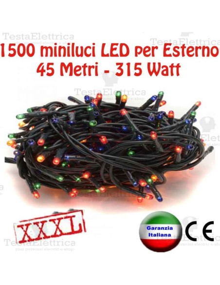 Serie da 1500 minilucciole LED 45Mt per Esterno