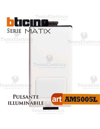 Pulsante 1P 16 AX  250 Va.c. con retroilluminazione Bticino Matix