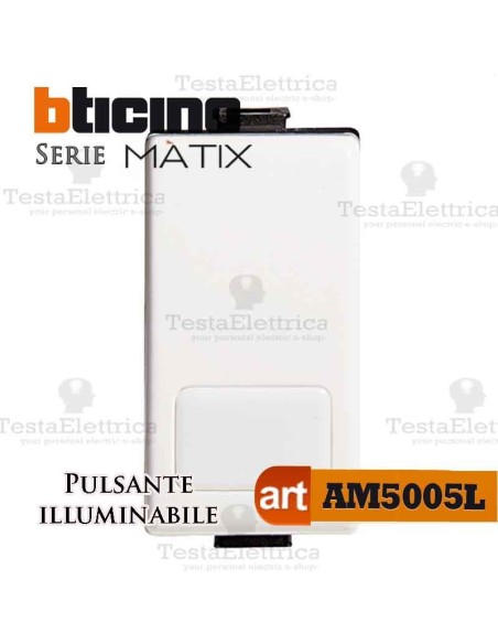 Pulsante 1P 16 AX  250 Va.c. con retroilluminazione Bticino Matix