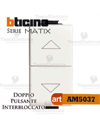 Doppio pulsante 1P NO 10A 250V ac. Bticino Matix