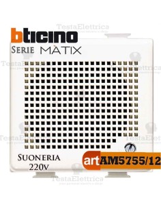  suoneria elettronica 12Va.c./d.c.  con regolazione di volume Bticino Matix