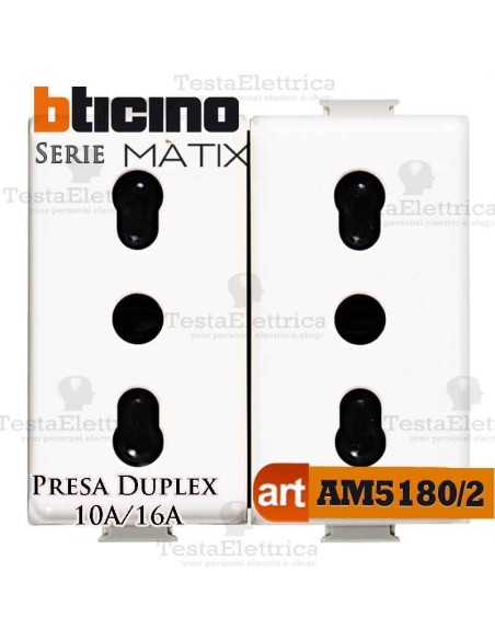 Presa Duplex bipasso 2P+T 10/16A Bticino Matix