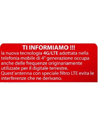 Antenna DTT amplificata LTE da balcone/barca Venus Gbs 