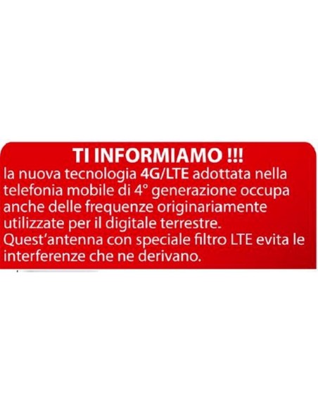Antenna DTT amplificata LTE da balcone/barca Venus Gbs 