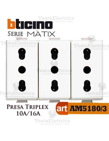 Presa Triplex bipasso 2P+T 10/16A Bticino Matix