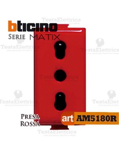 Presa Rossa bipasso 2P+T 10/16A Bticino Matix