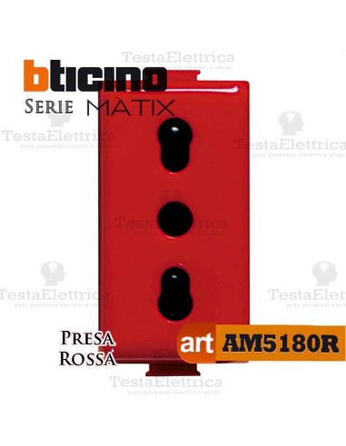 Presa Rossa bipasso 2P+T 10/16A Bticino Matix
