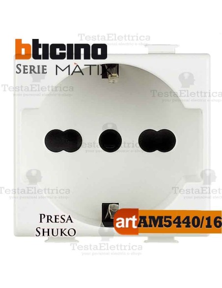 Presa Shuko 2P+T 10/16A Bticino Matix