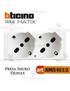 Presa Duplex Schuko 2P+T 10/16A Bticino Matix