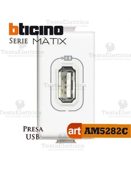 Presa USB 5V dc per dispostivi Mobili Bticino Matix 