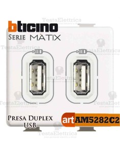 Presa doppia USB 5V dc per dispostivi Mobili Bticino Matix 
