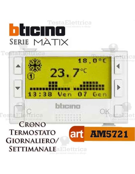 Cronotermostato giornaliero/settimanale Bticino Matix 