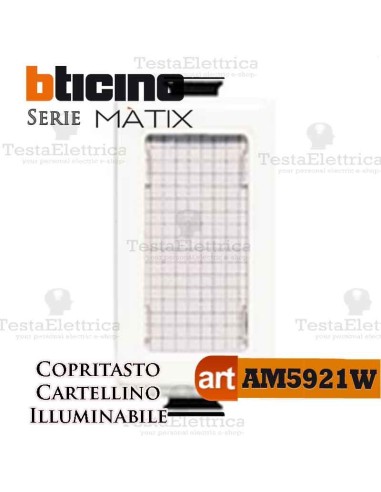 Copritasto con cartellino bianco Bticino Matix