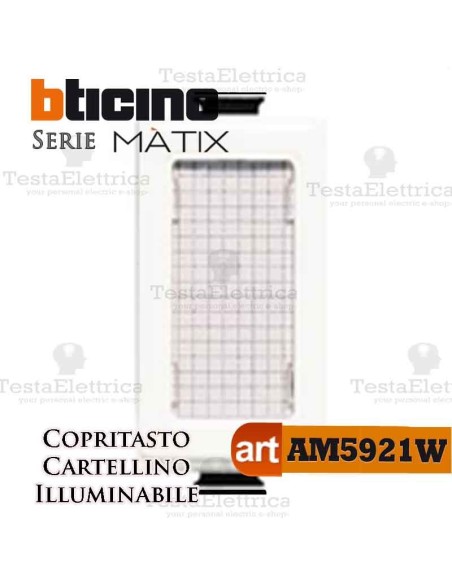 Copritasto con cartellino bianco Bticino Matix