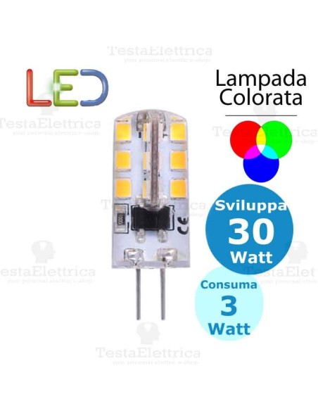 Lampada led Colorata G4 12V 3W Dgk