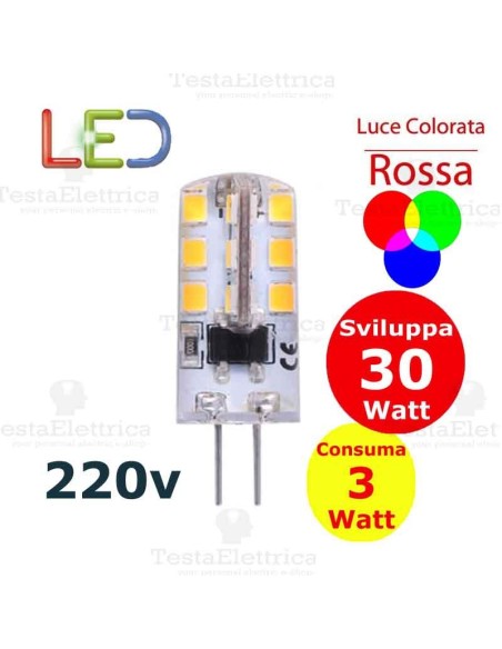 Lampada led Colorata G4 220V 3W Dgk
