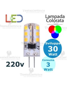 Lampada led Colorata G4 220V 3W Dgk