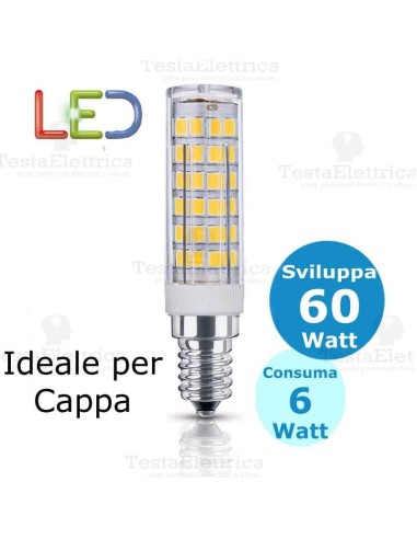 Lampada a led per cappa 6 W E14 