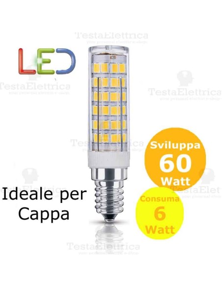 Lampada a led per cappa 6 W E14 