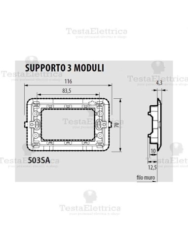 Suppoo 3 moduli Bticino Màtix