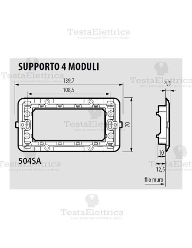 Supporto 4 moduli Bticino Matix