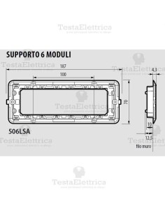 Supporto 6 moduli Bticino Matix 2