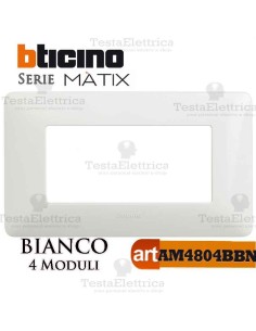 Placca 4 moduli Bianca Bticino Màtix