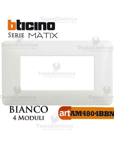 Placca 4 moduli Bianca Bticino Màtix