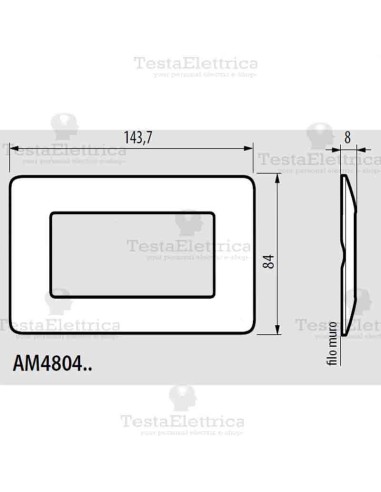 Placca 4 moduli Bianca Bticino Màtix