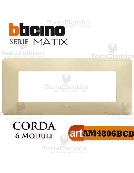 Placca 6 moduli Corda Bticino Matix