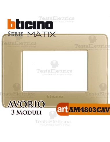 Placca 3 moduli Avorio Bticino Matix