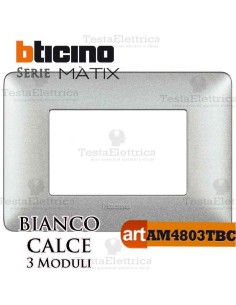 Placca 3 moduli Bianco Calce Bticino Matix