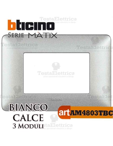 Placca 3 moduli Bianco Calce Bticino Matix