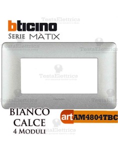 Placca 4 moduli Bianco Calce Bticino Matix