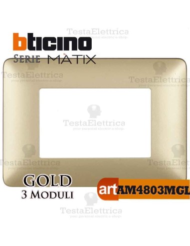 Placca 3 moduli Gold  Bticino Matix