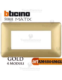 Placca 4 moduli Gold Bticino Matix