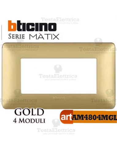 Placca 4 moduli Gold Bticino Matix