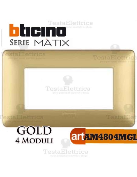 Placca 4 moduli Gold Bticino Matix