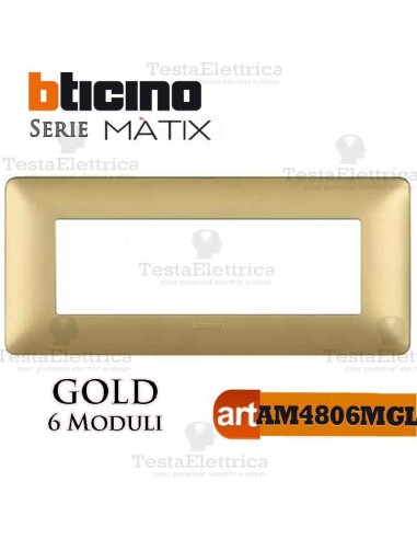Placca 6 moduli Bianco Calce Bticino Matix