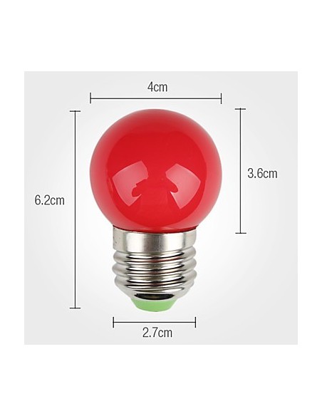 Lampadina a led colorata 0,5 watt E27 Rossa
